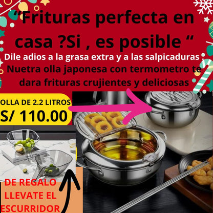 OLLA JAPONESA FREIDORA CON TERMOMETRO